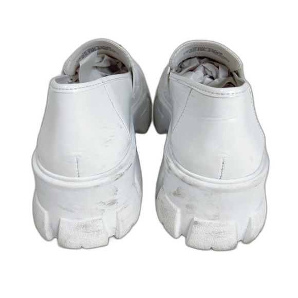 Steve Madden Trifecta Loafer White Patent Leather Lug Sole Horsebit Size 10 - Picture 8 of 8